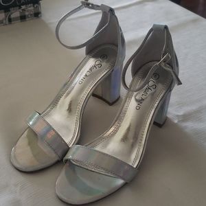 Silver Strappy Heels